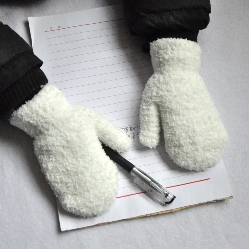 New Warm Kids Mittens for Boy Girl Simplicity Fashion Solid Color Children Gloves Autumn Winter Furry Warm Mittens - Image 6