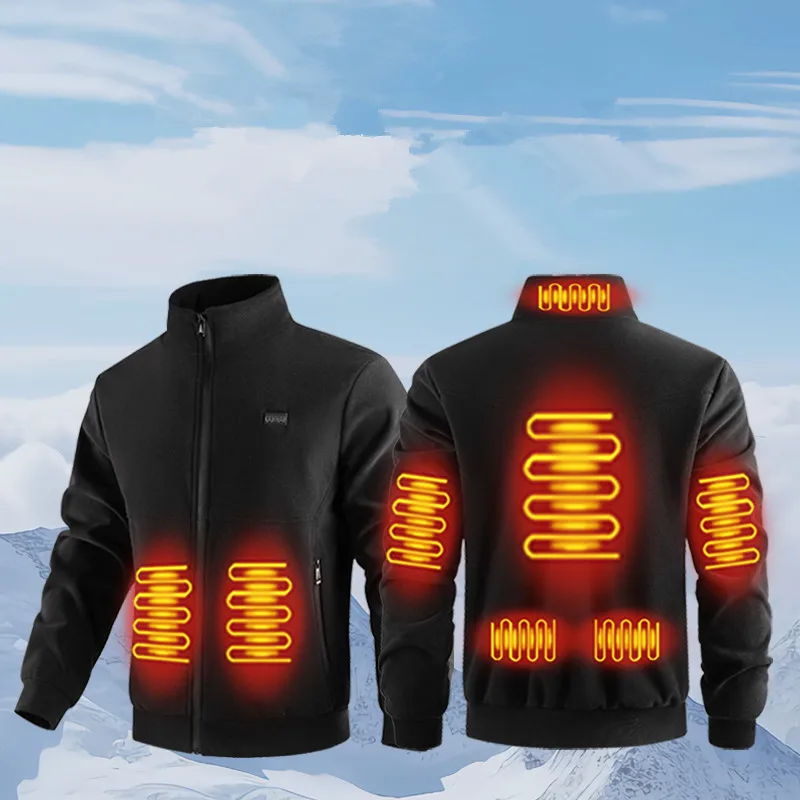 New Winter Fashion Versatile Polar Fleece Thick Heating Warm Jacket For Both Men Women 8-Zone Intelligent Heating Electric Coat - Image 5