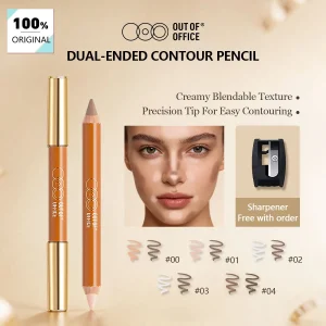 OUT OF OFFICE CONTOUR HIGHLIGHT DUO PENCIL,Long-Lasting,Twist-Up Design,Natural Definition,Luxury Makeup,Easy Application