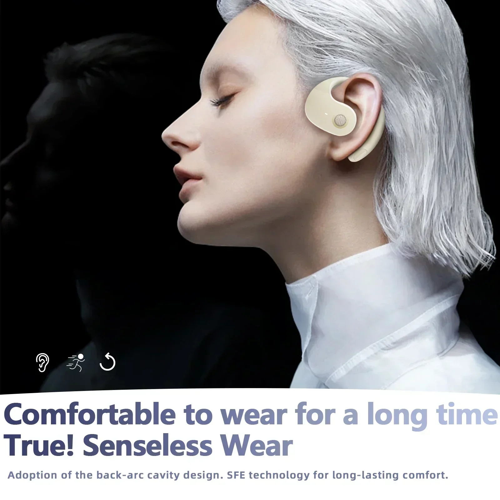 OWS EarHook Wireless Headphones Bone Conduction Headphones Noise Canceling Headset Touch Control Sports Earbuds - Image 5