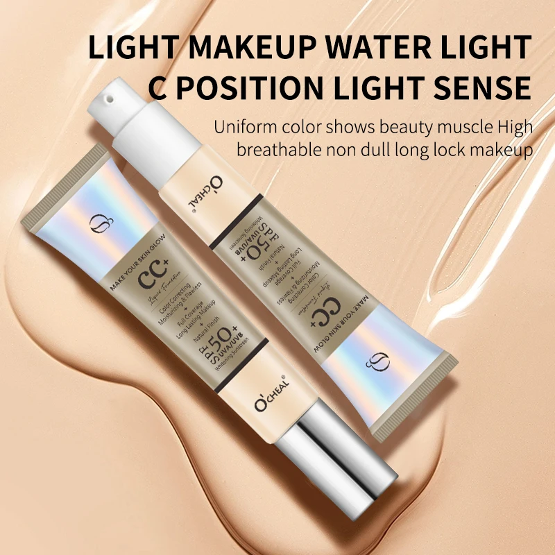 Ocheal 30g CC Cream Foundation Waterproff Concealer Moisturizing Sunscreen Liquid SPF 50+ Long Lasting Brightening Makeup Primer - Image 5