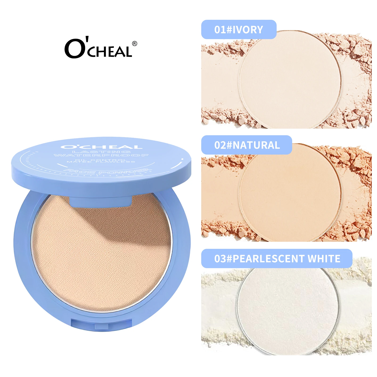 Ocheal Matte Face Setting Powder Oil-control Lightweight Radiant Foundation Pressed Powder Face Full Coverage Makeup Cosmetic - Image 2