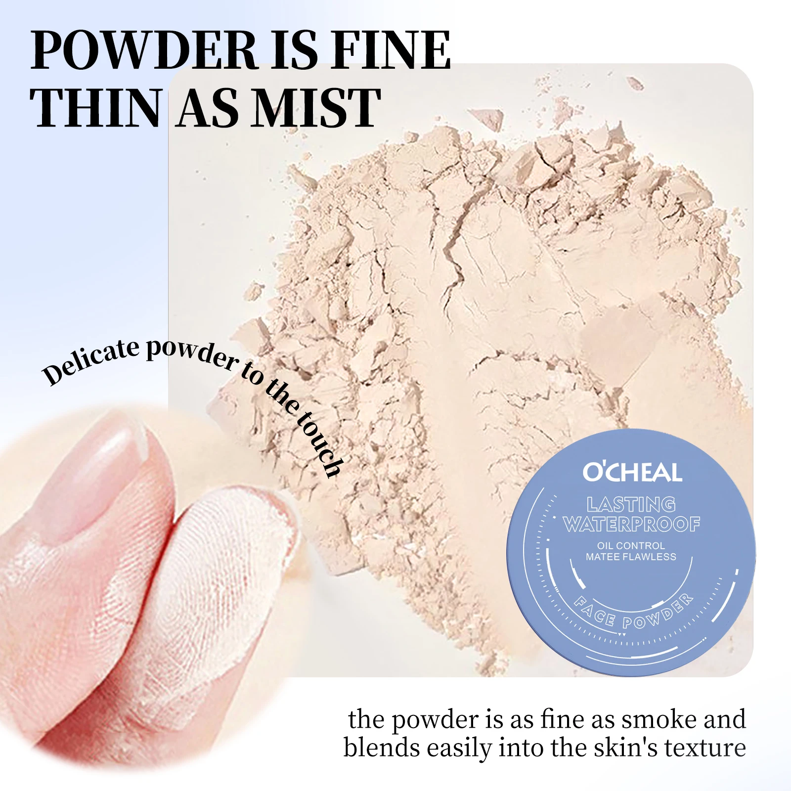 Ocheal Matte Face Setting Powder Oil-control Lightweight Radiant Foundation Pressed Powder Face Full Coverage Makeup Cosmetic - Image 5