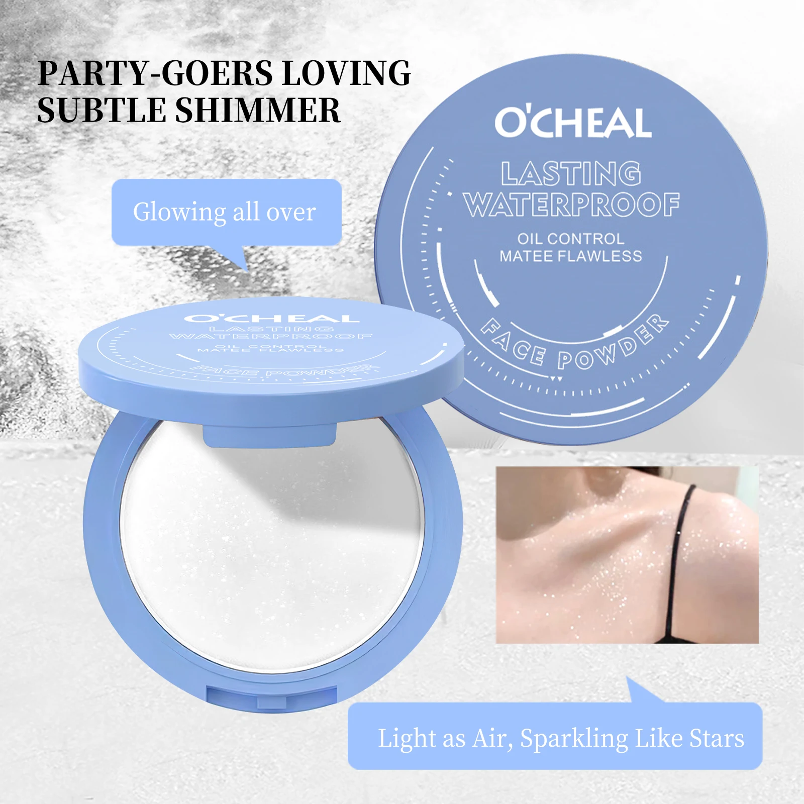 Ocheal Matte Face Setting Powder Oil-control Lightweight Radiant Foundation Pressed Powder Face Full Coverage Makeup Cosmetic - Image 3