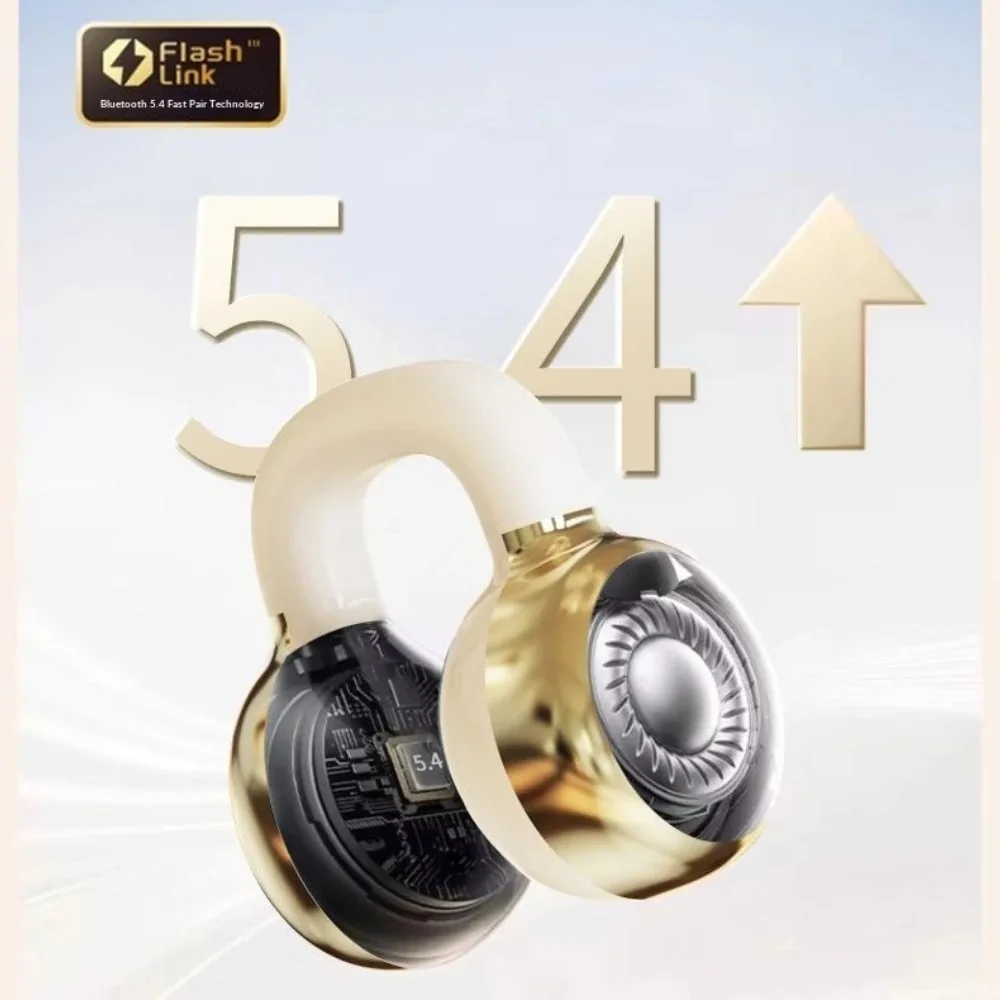Open Clip Wireless Earbuds Anti Sound Leak Construction Immersive Stereo Surround Sound Equipped with Mic Digital Display - Image 5