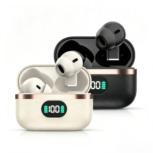 Open Ear TWS Headphones Bone Conduction Inspired Bluetooth Sports Earbuds Touch Control with LED Built-in Mic
