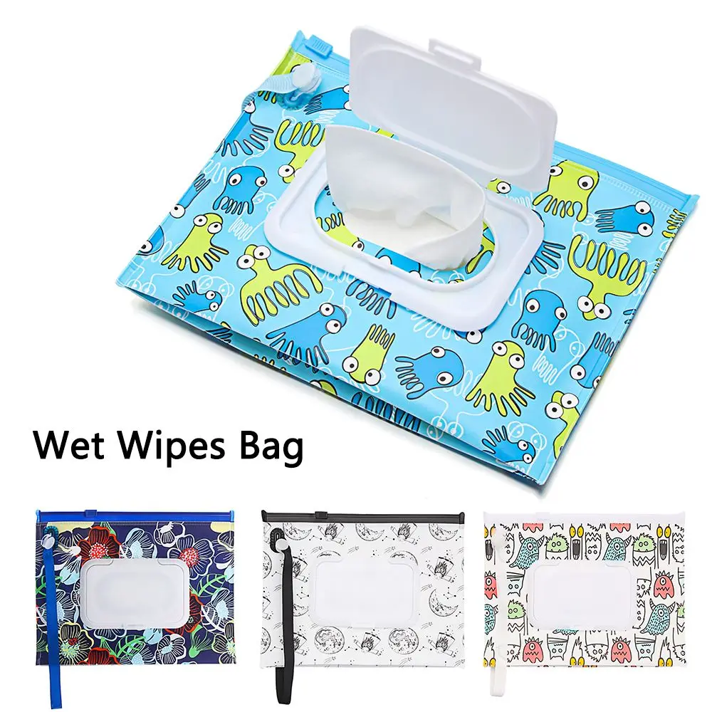 Outdoor Flip Cover Carrying Case Stroller Accessories Tissue Box Cosmetic Pouch Wet Wipes Bag