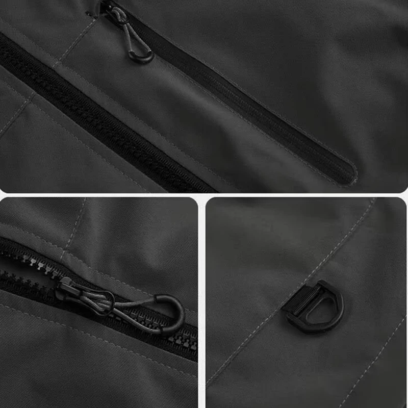 Outdoor Windbreaker Hooded Jacket Men Softshell Zip Up Windproof Waterproof Mountain Skiing Hiking Camping Jacket Autumn Coats - Image 5