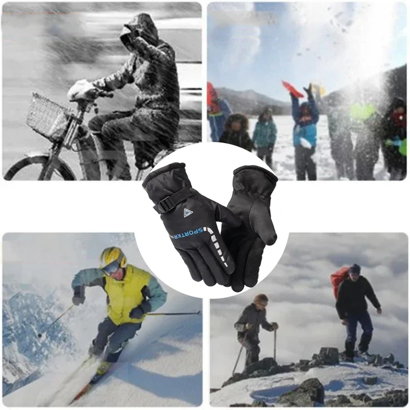 Outdoor Winter Warm Thermal Cycling Gloves Waterproof Antislip Sports Ski Cycling Motocycle Warm Gloves Unisex Moto Accessories - Image 5