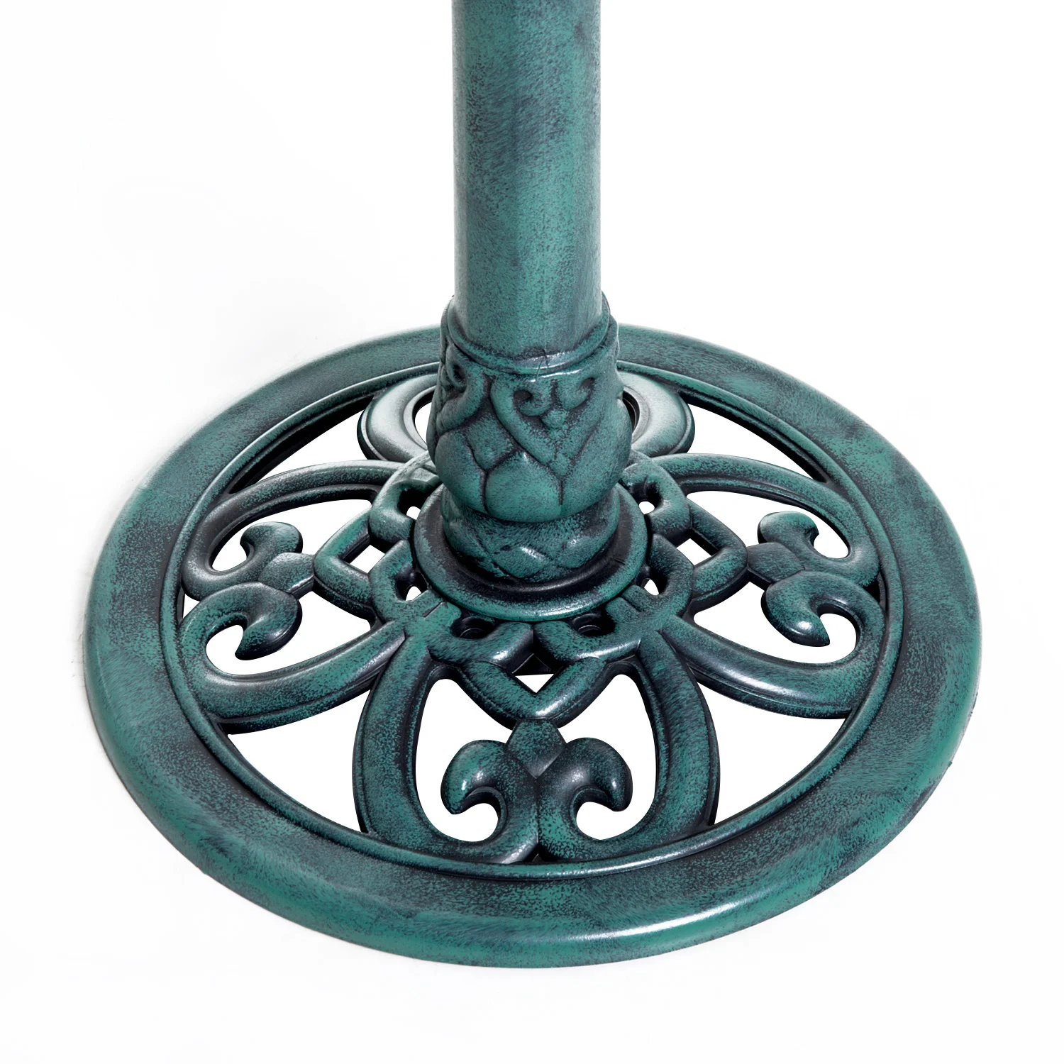 Outsunny 50cm Outdoor Pedestal Bird Bath Garden Decor Drinking Feeder Planter Green - Image 5