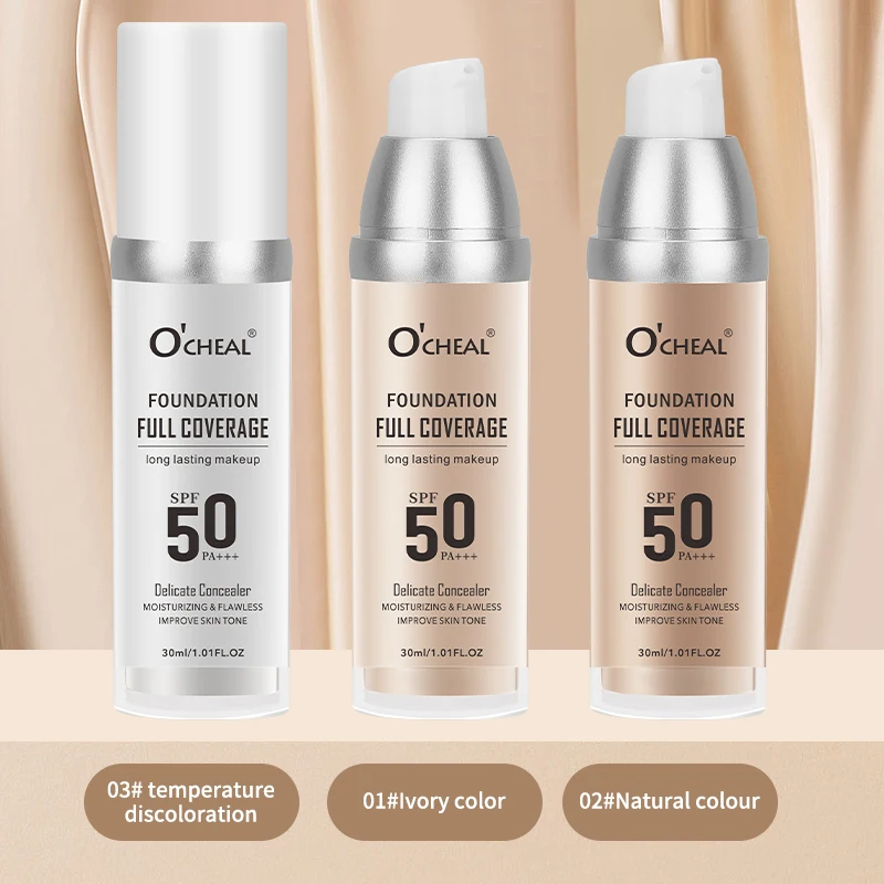 O‘CHEAL 50PA+++ Liquid Foundation Cream Lasting Coverage Makeup Concealer Moisturizing Bright Skin Tone Hydrating Beauty Cream - Image 2