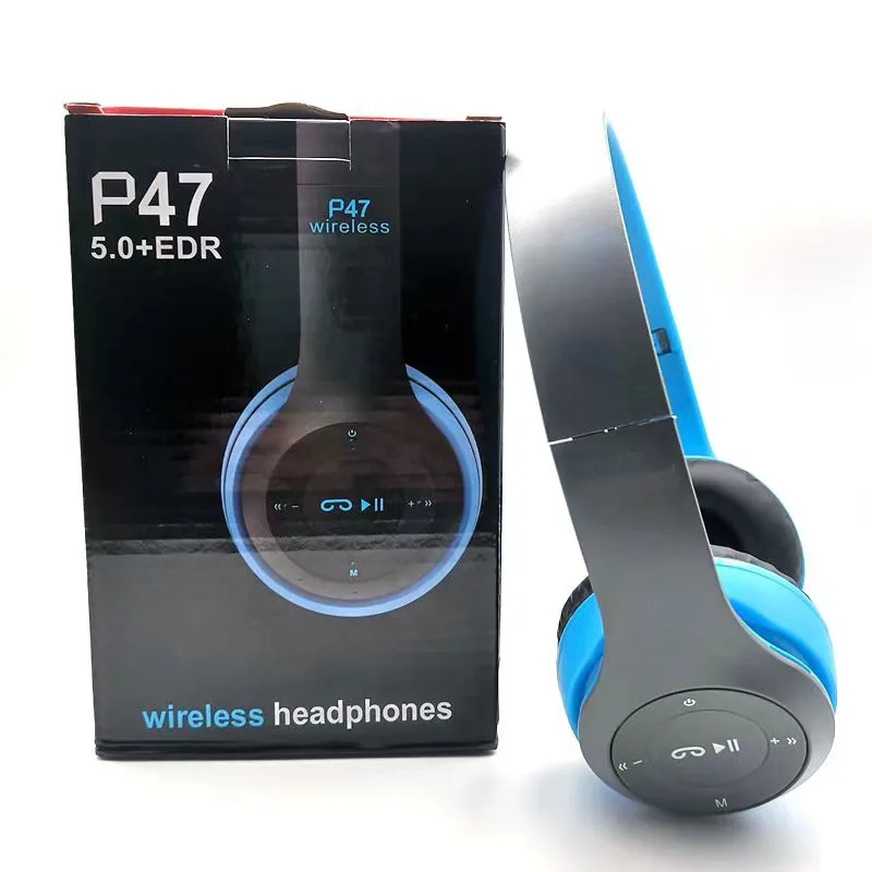 P47 Bluetooth 5.0 Wireless Headphone Foldable HIFI Stereo Bass Earphone Kid Helmet Gift With Mic USB Adaptor For iPhone Game - Image 2