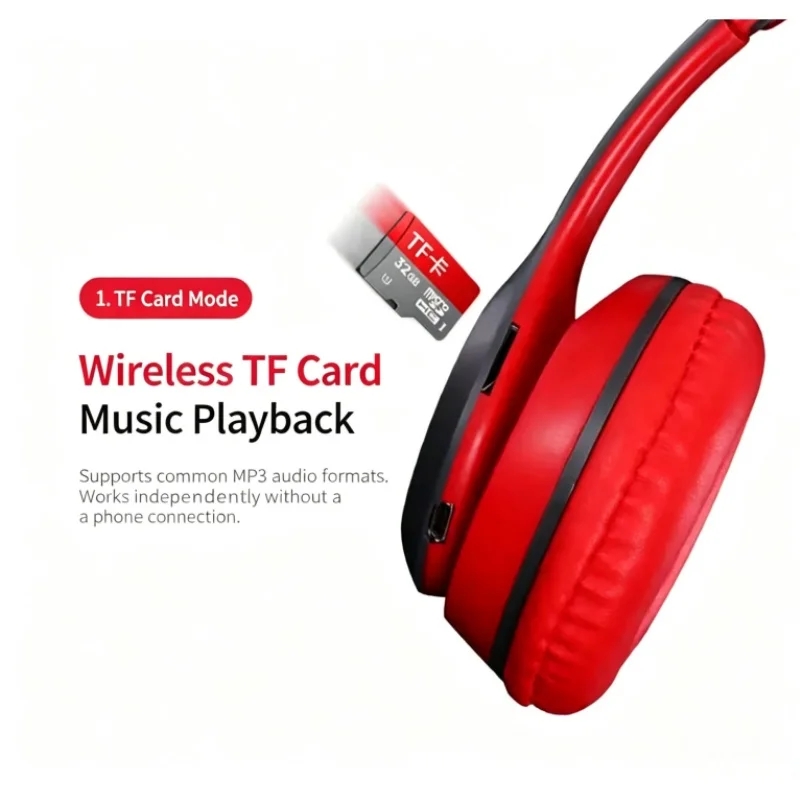 P47 Wireless 5.0 Overhead Bluetooth Headphones for Music with Deep Bass Universal Compatibility High-Quality Sound Earphones - Image 3