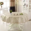 PVC Round Table Cloth For 4/6 Seaters 152cm 180cm New Year Dining Table Cover Waterproof Oilproof Floral Printed Tablecloths