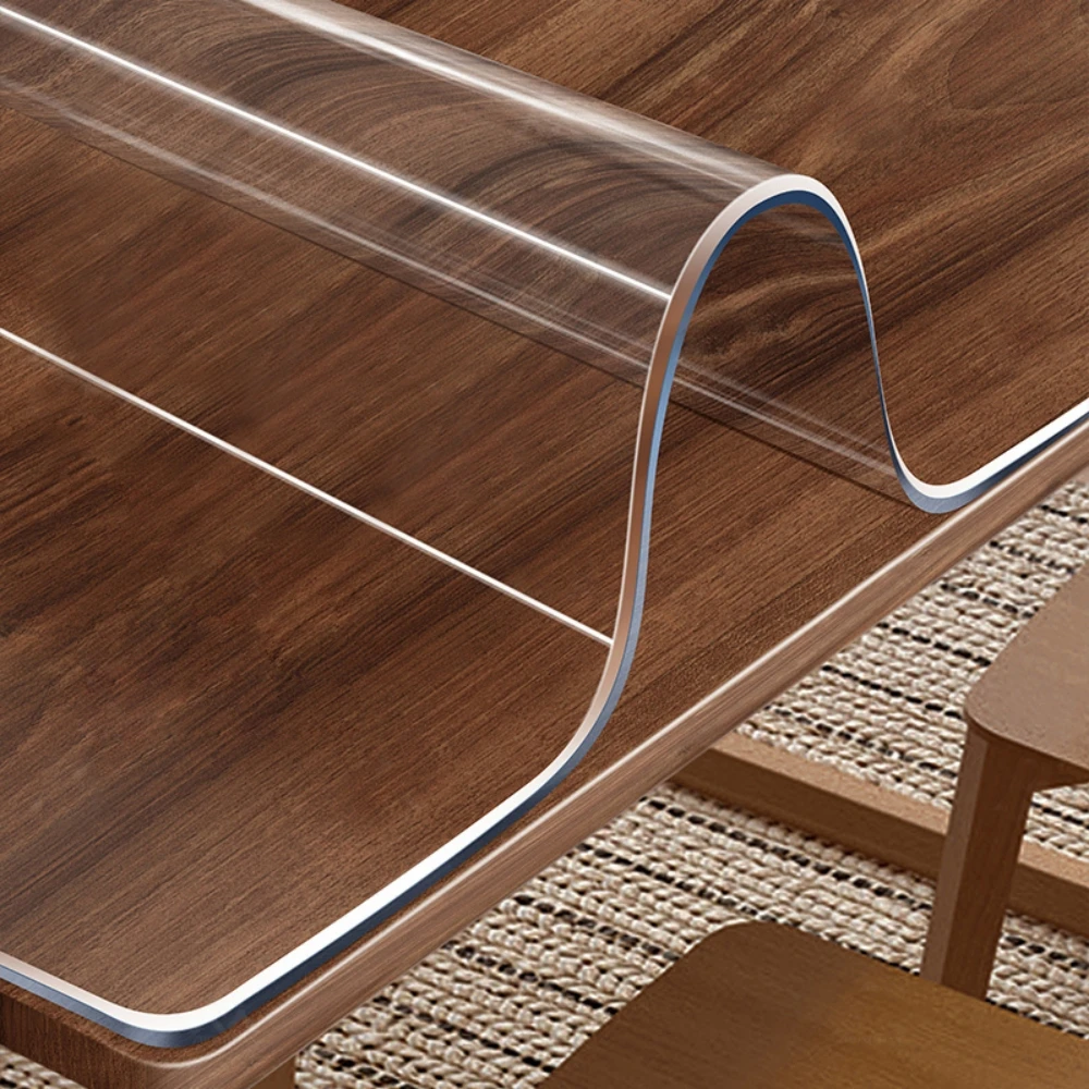 PVC Transparent Tablecloth with a Thickness, Heat-Resistant, Waterproof, and Oil Resistant Dining Table Mat, 1pc - Image 5