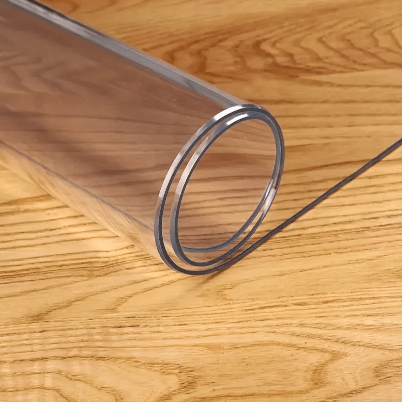 PVC Transparent Tablecloth with a Thickness, Heat-Resistant, Waterproof, and Oil Resistant Dining Table Mat, 1pc