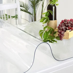 PVC transparent tablecloth with a thickness, heat-resistant, waterproof, and oil resistant dining table mat, 1pc