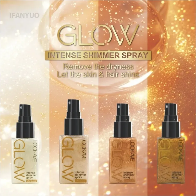 Pearlescent Glitter Spray Shimmer Oil Spray Lasting Shine Gold Bronze Contour Brighten for Face Body Sparkle Liquid Highlighter - Image 4