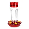 Plastic Hummingbird Feeders for Outdoors Hanging Ant and Bee Proof, Red Hummingbird Feeder with 5 Feeding Ports and Perches
