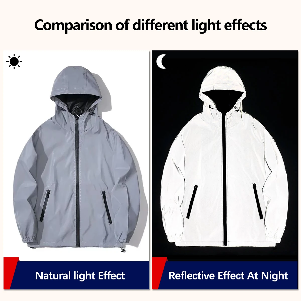 Plus Size 6XL 7XL 8XL Men's Reflective Jacket Big Size Outdoor High Visibility Hooded Windproof Coats Cycling Running Clothes - Image 3