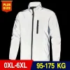 Plus Size Men's Reflective Jacket Stand Collar Windproof Clothes 6XL 7XL 8XL Night High Visibility Cycling Running Coats
