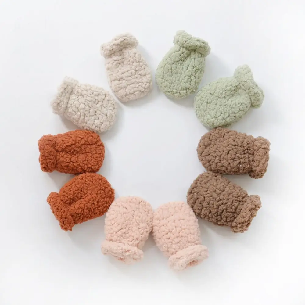 Plush Fleece Toddler Hand Warmer Gloves Winter Soft Kids Gloves Solid Thicken Baby Full Finger Mittens Newborn Gloves - Image 2