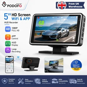 Podofo HUD Car Head Up Display Cross Border Version Speed Display And Dashcam App Control LCD Display