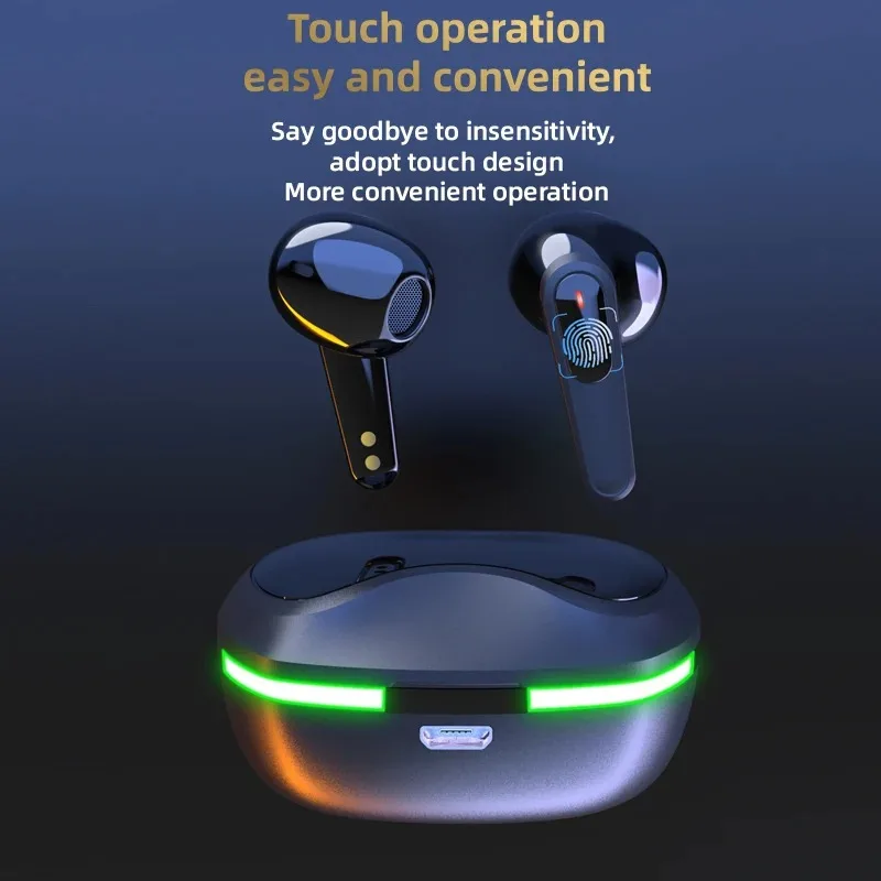 Portable Sports Wireless Bluetooth Earbuds RGB Lighting Noise Cancelling HiFi Stereo Sound Built‑in Mic Headphones - Image 2