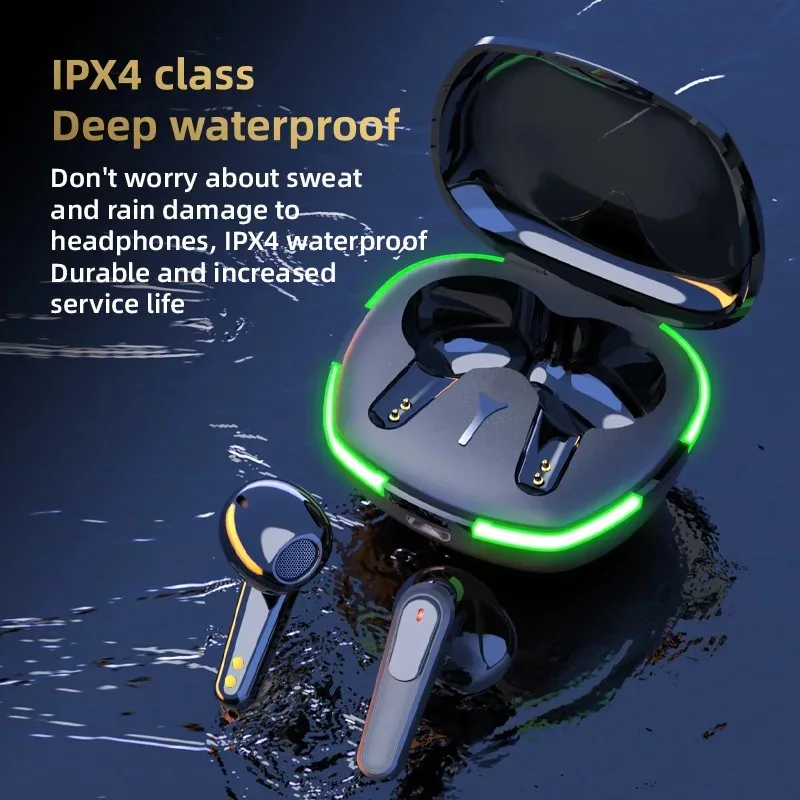 Portable Sports Wireless Bluetooth Earbuds RGB Lighting Noise Cancelling HiFi Stereo Sound Built‑in Mic Headphones - Image 4