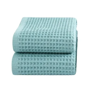 Premium Cotton Waffle Towels Set - Ultra Absorbent Lint-Free Quick Dry - Bath Towel & Hand Towel Lightweight Bath Sheet 1/2/6pcs