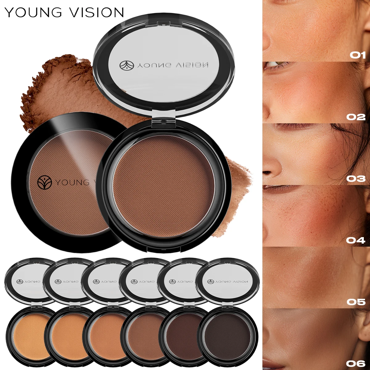 Professional Matte Contour Powder Palette - Long-Lasting Bronzer & Highlighter Makeup Kit for 3D Face Shaping, - Image 2