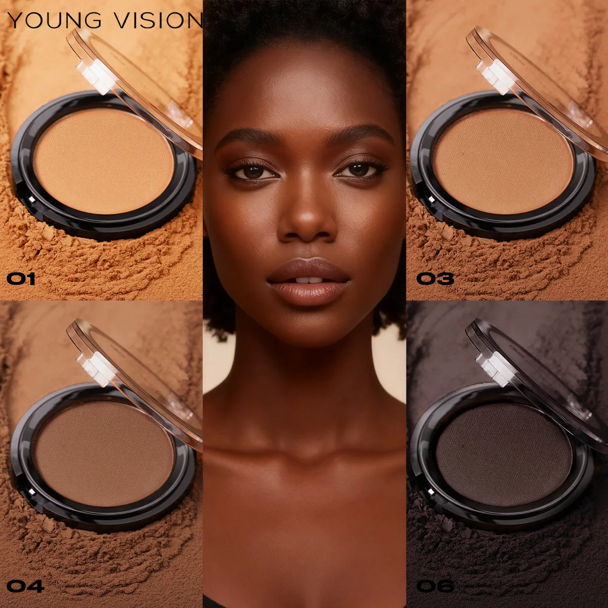 Professional Matte Contour Powder Palette - Long-Lasting Bronzer & Highlighter Makeup Kit for 3D Face Shaping, - Image 4