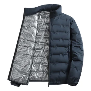 Puffer Jacket Man Graphene Warm Winter Jacket Outdoor Windproof Outerwear Casual Quilted Jacket Thicken Stand Collar Coats