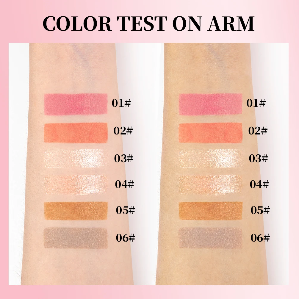 QIBEST Matte Face Liquid Blusher Smooth Cheek Eye Blush Highlighter Multi-Use Stick Rouge Lasting Liquid Contour Bronzer Makeup - Image 5