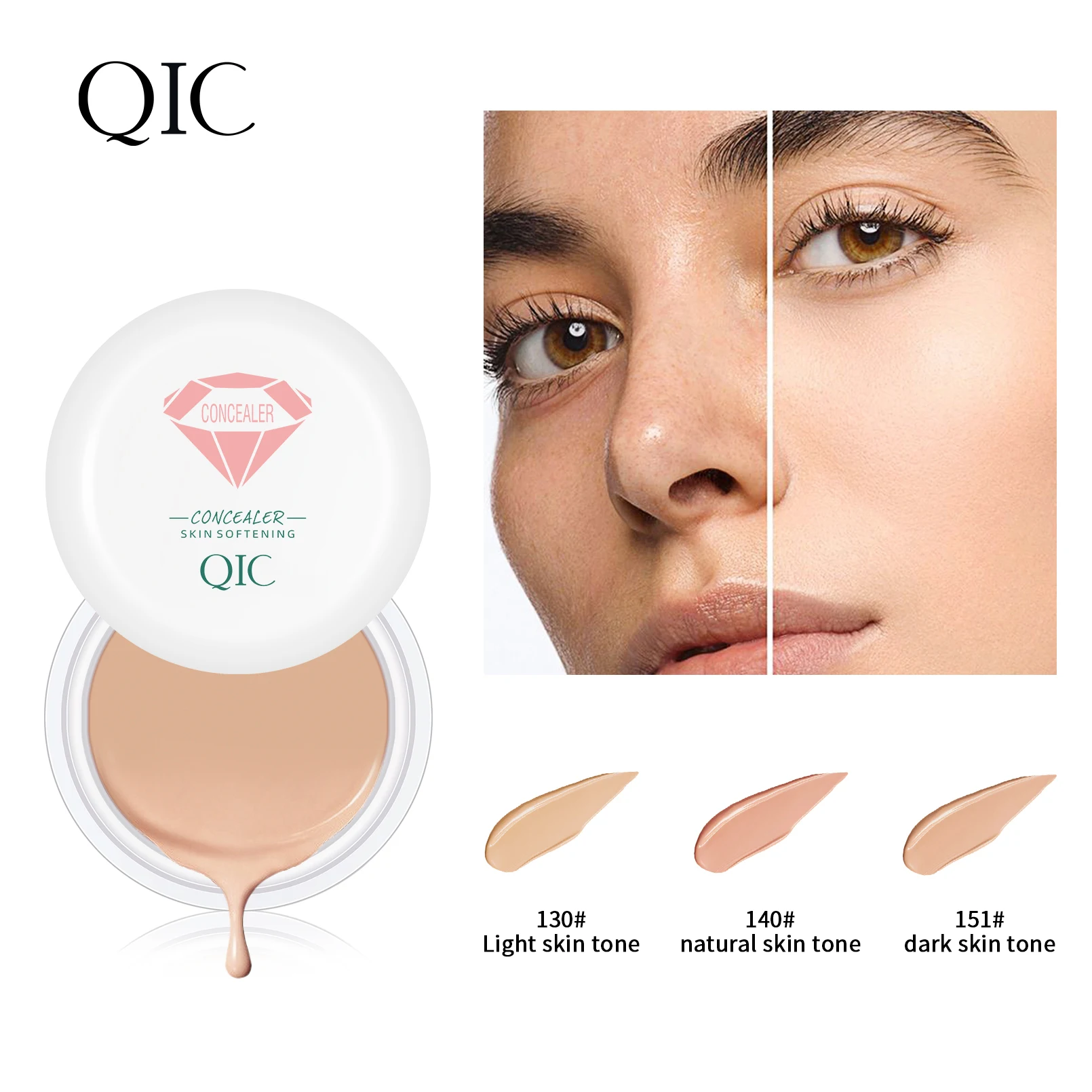 QIC Waterproof & Sweatproof Concealer Cream - Tattoo Coverage, Long-Lasting Foundation, Natural, Full Coverage, All Skin Types - Image 3