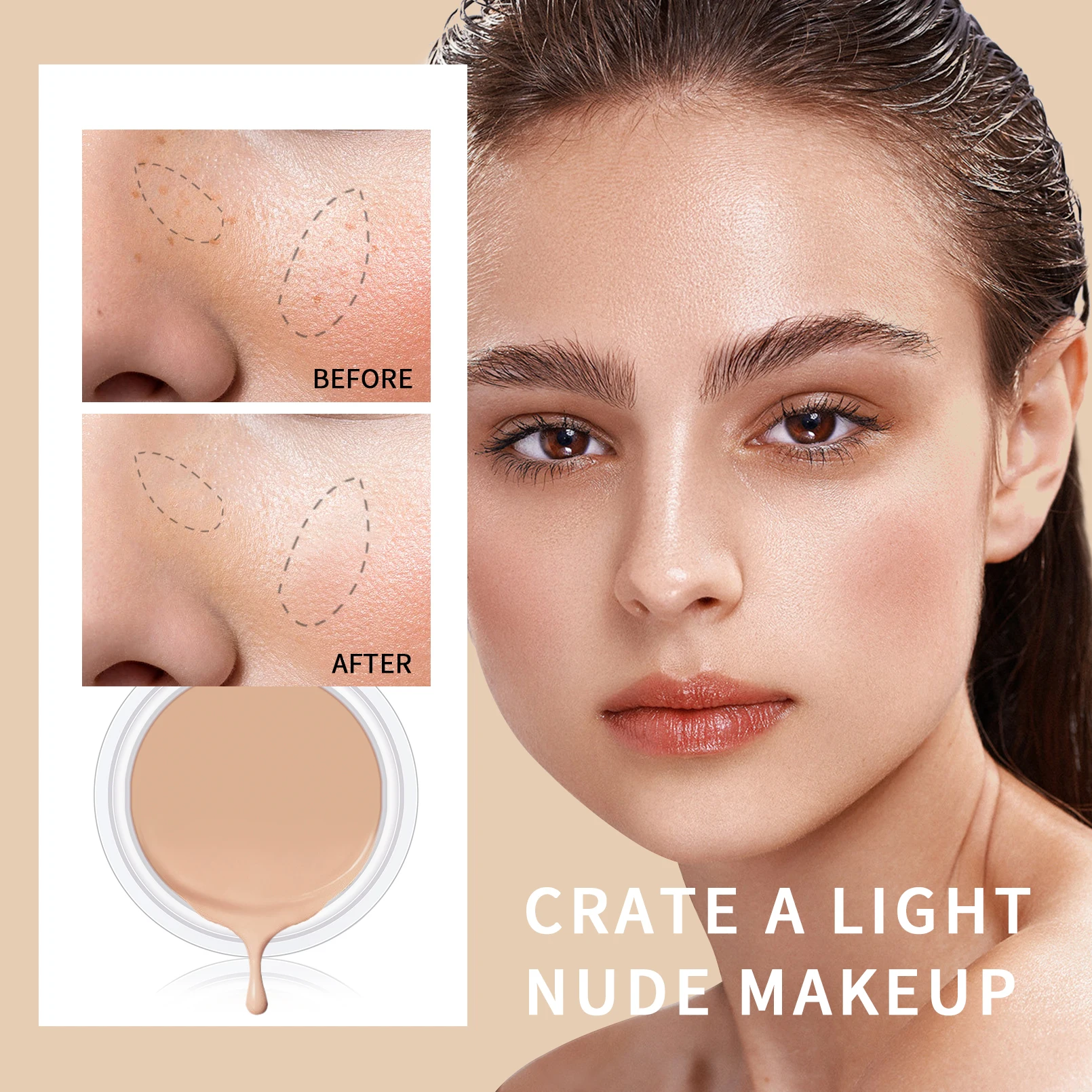 QIC Waterproof & Sweatproof Concealer Cream - Tattoo Coverage, Long-Lasting Foundation, Natural, Full Coverage, All Skin Types - Image 6