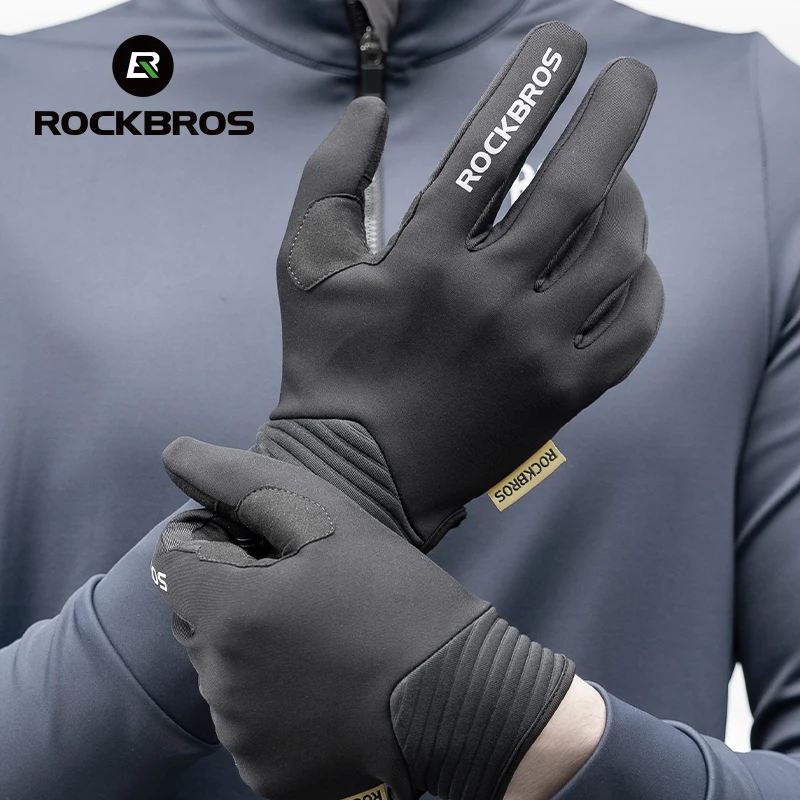 ROCKBROS Winter Cycling Gloves Thermal Windproof Warm Full Finger Gloves Touch Screen Men Women Outdoor Sports Bicycle Gloves - Image 6