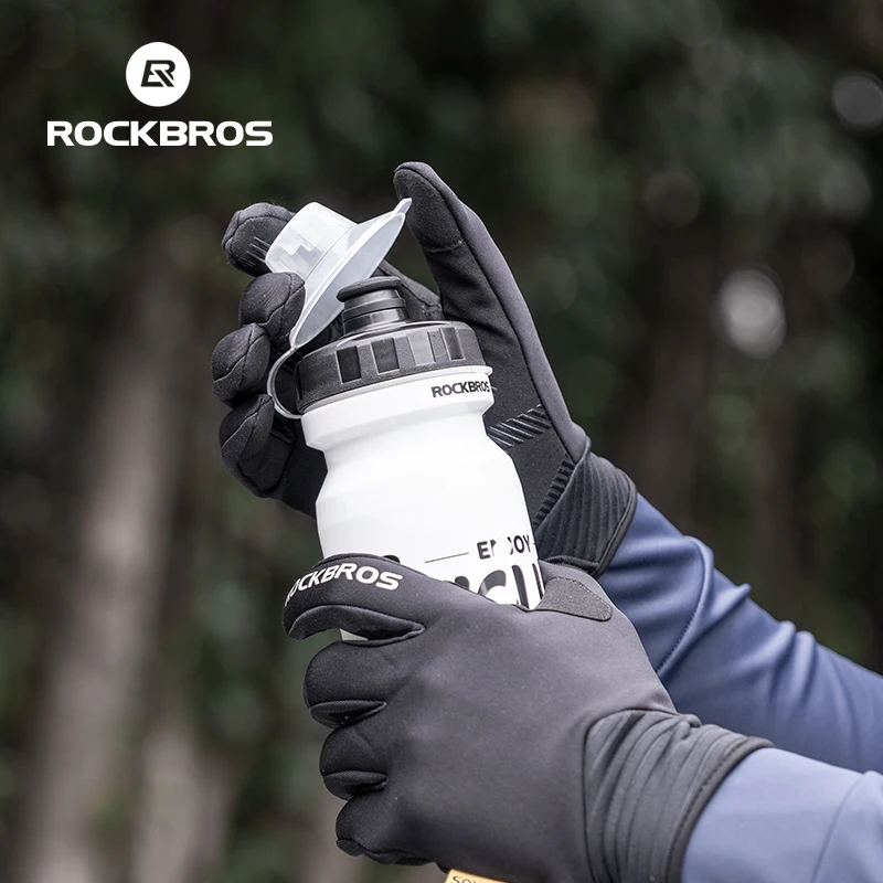 ROCKBROS Winter Cycling Gloves Thermal Windproof Warm Full Finger Gloves Touch Screen Men Women Outdoor Sports Bicycle Gloves - Image 4