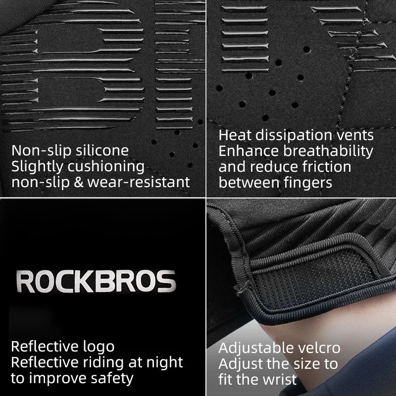 ROCKBROS Winter Cycling Gloves Thermal Windproof Warm Full Finger Gloves Touch Screen Men Women Outdoor Sports Bicycle Gloves - Image 5