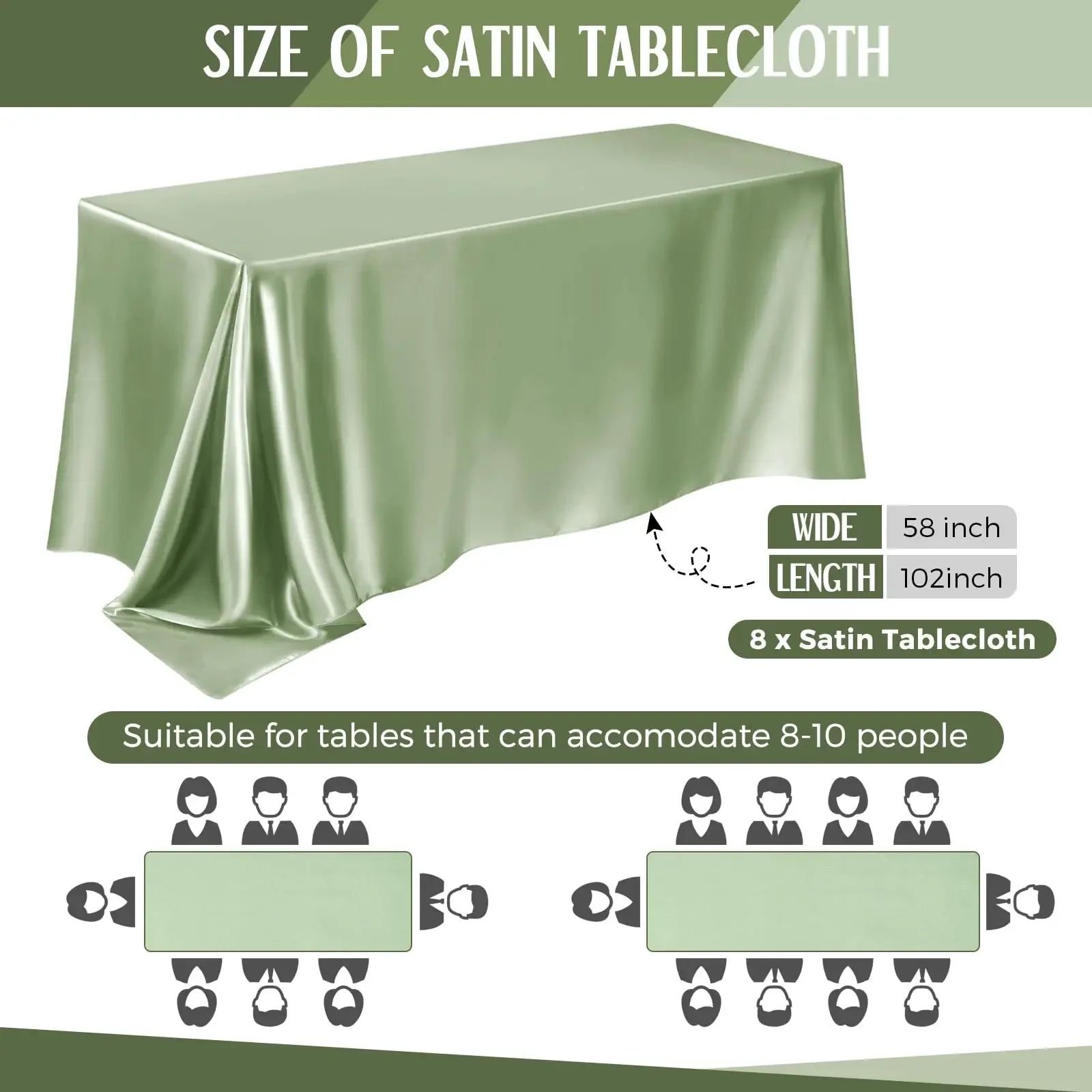 Rectangle Wedding Satin Large Tablecloth Bright Smooth Silk Table Cover Christmas Banquet Anniversary Dining Party Table Decor - Image 3