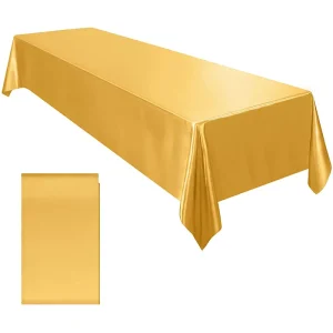 Rectangle Wedding Satin Large Tablecloth Bright Smooth Silk Table Cover Christmas Banquet Anniversary Dining Party Table Decor