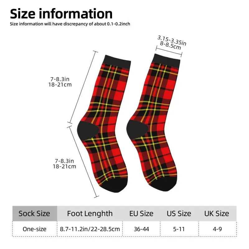 Red Black Tartan Check Scottish Pattern Casual Sports Socks Comfortable Breathable Non-slip Socks Novelty Warm Hip Hop Socks - Image 2