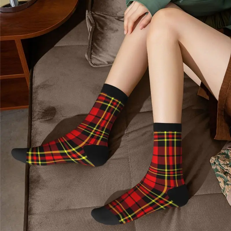 Red Black Tartan Check Scottish Pattern Casual Sports Socks Comfortable Breathable Non-slip Socks Novelty Warm Hip Hop Socks - Image 6