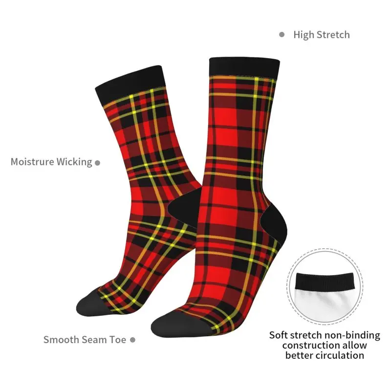 Red Black Tartan Check Scottish Pattern Casual Sports Socks Comfortable Breathable Non-slip Socks Novelty Warm Hip Hop Socks - Image 4