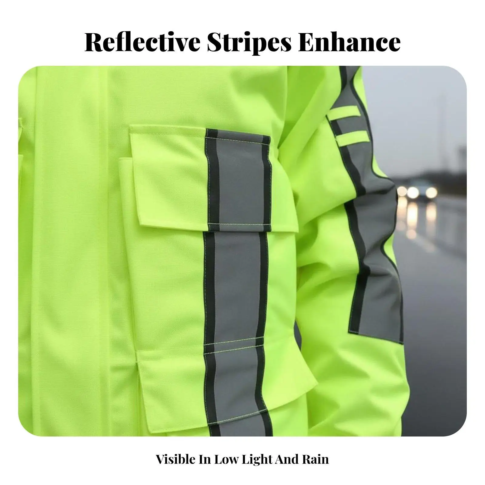 Reflective Rain Suit Long-Lasting High Visibility Rain Suit Windproof - Image 5