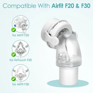 Replacement Tubing Elbow Connector for AirFit F20 Ventilator Face Mask CPAP Mask Mouth Nasal Mask for Sleep Apnea Accessories
