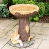 Resin Outdoor Bird Bath Decorative Yard Garden Decoration Cat Statue Sculpture Birdbath Tray Figurine