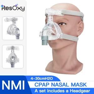 Resoxy CPAP Nasal Mask with Headgear Light Cpap Nasal Mask Silicon Material Comfort Nasal Mask for Auto CPAP Sleep Snoring Apnea