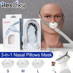Resoxy Universal PM1, CPAP Nasal Pillows Mask, S/M/L 3 in 1 Silicone Cushions, For CPAP BIPAP Device, Helps Sleep Snoring Apnea