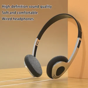 Retro Wired Headphones MP3 Wired Connection Music Over Ear Earbud Walkman Earphone Personality Hip Hop Trends Sports Headphones